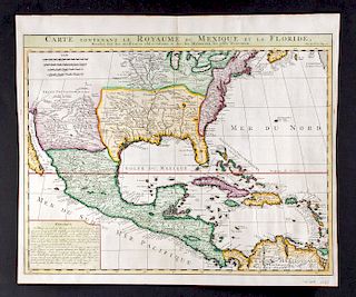 1719 Henri Chatelain Map of Mexico and Florida