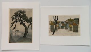 2 Japanese woodblock prints in colors