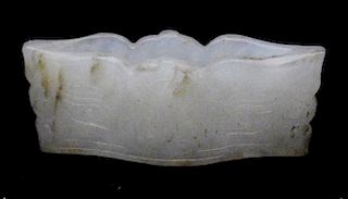 17th c. carved white jade sword guard