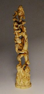 19th c. Asian carved ivory statue