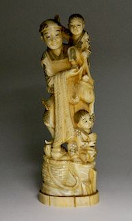 19th c. Japanese carved ivory okimono