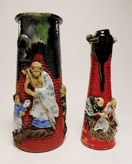 2 Sumida ware vases