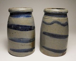 2 Stoneware canning jars