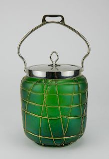 Loetz style Bisquit jar
