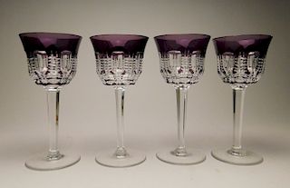 Set of 4 Waterford water goblets