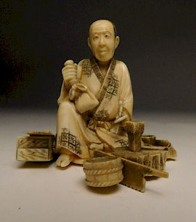19th c. Japanese carved ivory okimono