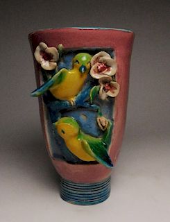 Wiener Werkstatte style art pottery vase