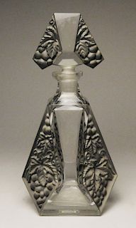 Clear and frosted glass decanter