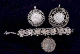 LOT STERLING SILVER COIN JEWELRY 4.5 TROY oz