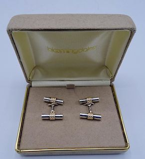 14KT GOLD & STERLING SILVER CUFF LINKS