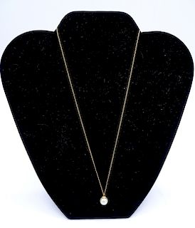 14KT YELLOW GOLD & CULTURED PEARL NECKLACE