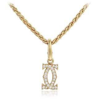 Cartier Double C Diamond Charm Necklace