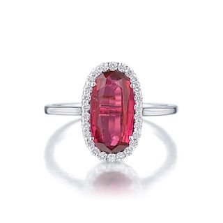 2.61-Carat Unheated Ruby and Diamond Ring