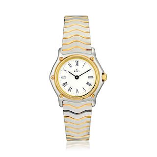 Ebel Ladies Wave Watch in Steel and 18K Gold