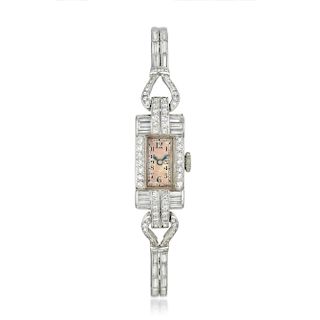 Movado Diamond Dress Watch in Platinum