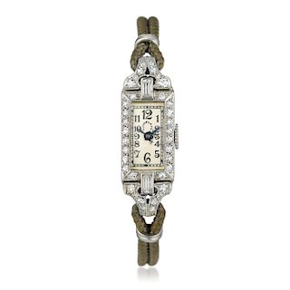 Tiffany & Co. Art Deco Diamond Watch in Platinum