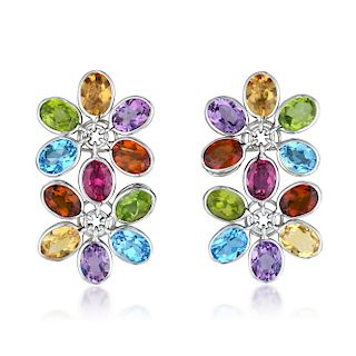 Laura M Multi-Colored Gemstone Earrings