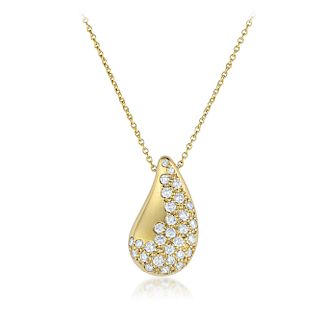 Tiffany & Co. Elsa Peretti Teardrop Diamond Pendant Necklace