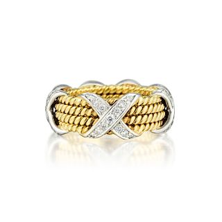 Tiffany & Co. Schlumberger X Rope 4 Row Diamond Ring