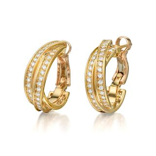 Cartier Trinity Diamond Hoop Earrings
