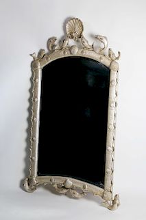 Large Silver Gilt Framed Contemporary Mirror with Carved Marine Life