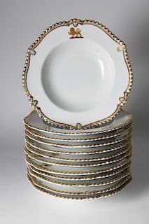 Set of 12 Chamberlains Porcelain Soup Bowls