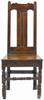 George I oak wainscot dining chair, mid 18th c.
