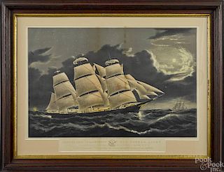 N. Currier lithograph, titled Clipper Ship Dread