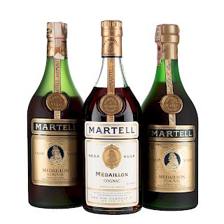 Martell Medaillon. V.S.O.P. Cognac. Francia. Total de piezas: 3.