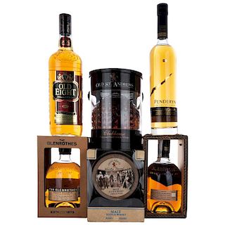 Whisky de Brasil, Escocia y Reino Unido.Old Eight, Old St. Andrews, The Glenrothes y Penderyn. Total depiezas: 6.