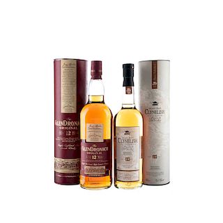Whisky de Escocia. a) Clynelish. 14 años. Single Malt. Highland. b) The Glendronach Original.<R...