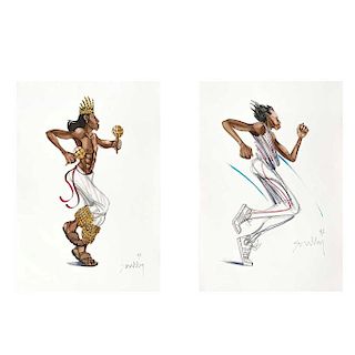 GUILLERMO SCULLY, Untitled, Signed and dated 97, Watercolor and ink on paper, 19.6 x 13.5” (50 x 34.5 cm) each, pieces: 2