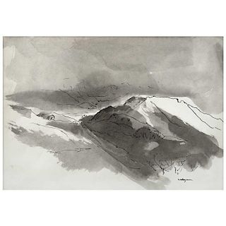 LUIS NISHIZAWA, Untitled, Signed, Ink on paper, 9.6 x 13.7” (24.5 x 35 cm)