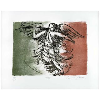 CARMEN PARRA, Ángel Bicentenario (“Bicentennial Angel”), Signed and dated 2010, Lithography 10 / 50, 13.38 x 18.1” (34 x 46 cm)