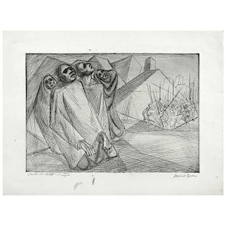 ARNOLD BELKIN, Untitled, Signed, Etching, Proof of Artist 1st stage, 6.69 x 9.8” (17 x 25 cm)