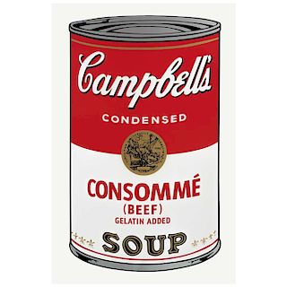 ANDY WARHOL, II.52 : Campbell's Consommé Beef Soup, with a “Fill in your own signature” stamp in the back, 
Serigraph, 31.8 x 18.8” (81x48 cm)