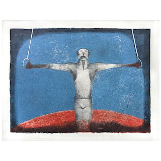 RUFINO TAMAYO, Cruz de hierro, El Gimnasta (“Iron Cross, The Gymnast”), 1988, Unsigned, Lithography 93 / 300, 22.8 x 30.7" (58 x 78 cm)