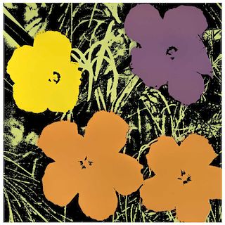 ANDY WARHOL, II.67: Flowers, with a seal in the back "Fill in your own signature", Serigraphy, 
35.9 x 35.9” (91.4 x 91.4 cm)