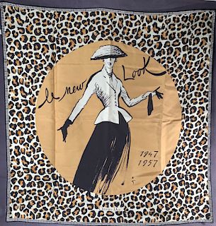 Christian Dior Rene Gruau silk scarf ‘Le New Look 1947'
