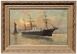 Monumental 19th C. New York Harbor Scene