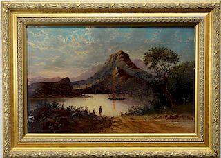 Signed, 19th C. River Landscape With Figures