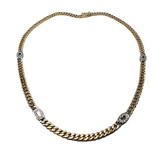 14K Gold & Diamond Chain Necklace