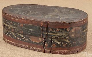 Scandinavian painted bride's box, early 19th c.,