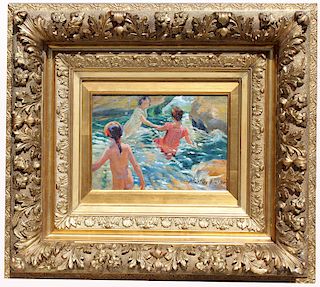 American School Painting After Sorolla, "The Bath"