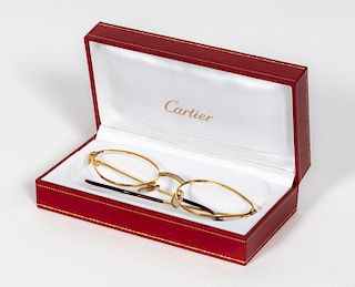 Cartier "Rivoli" Gold Tone Cat Eye Sunglass Frames