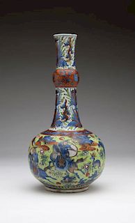 A Chinese glazed and enameled porcelain vase