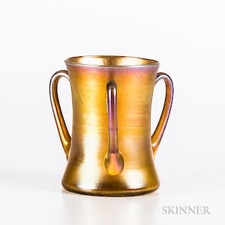 Tiffany Studios Gold Favrile Three-handled Vase