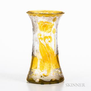Handel Cameo Glass Floral Vase