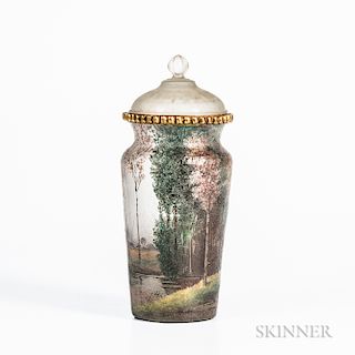 Handel Teroma Landscape-painted Covered Vase