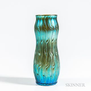 Loetz Blue Neptune Art Glass Vase